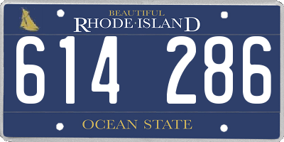 RI license plate 614286