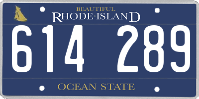 RI license plate 614289