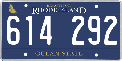RI license plate 614292