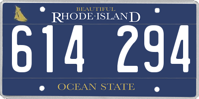 RI license plate 614294