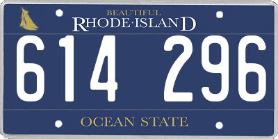 RI license plate 614296
