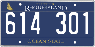 RI license plate 614301
