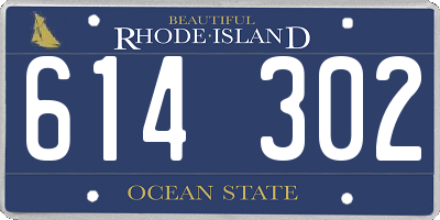 RI license plate 614302