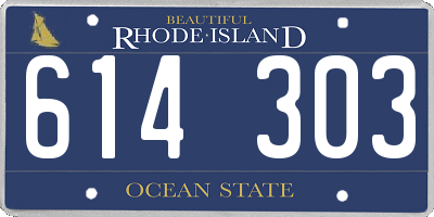 RI license plate 614303