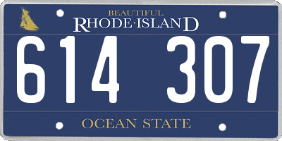 RI license plate 614307