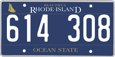 RI license plate 614308