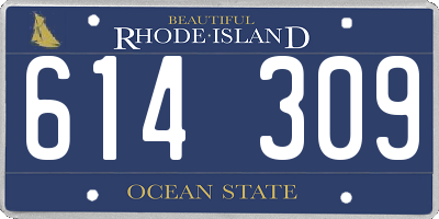 RI license plate 614309