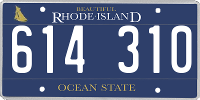 RI license plate 614310