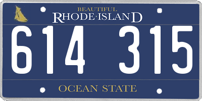 RI license plate 614315