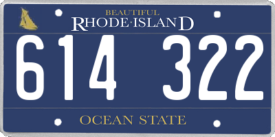 RI license plate 614322