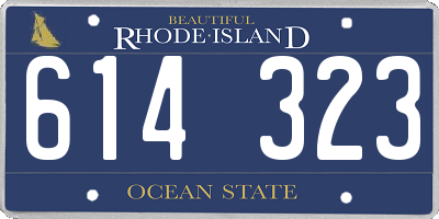 RI license plate 614323