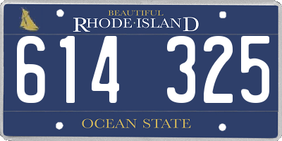 RI license plate 614325