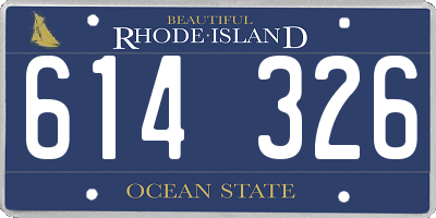 RI license plate 614326