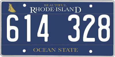 RI license plate 614328