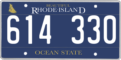 RI license plate 614330