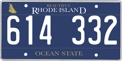 RI license plate 614332