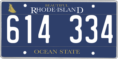 RI license plate 614334