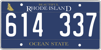 RI license plate 614337