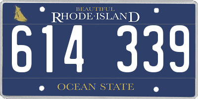 RI license plate 614339