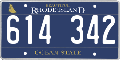 RI license plate 614342