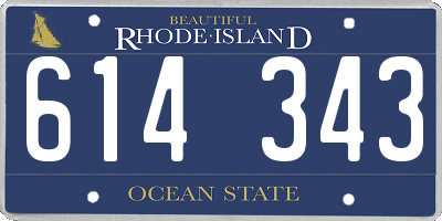 RI license plate 614343