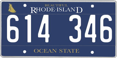 RI license plate 614346