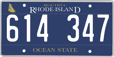 RI license plate 614347