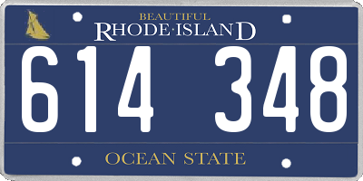 RI license plate 614348