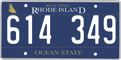 RI license plate 614349