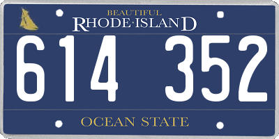 RI license plate 614352