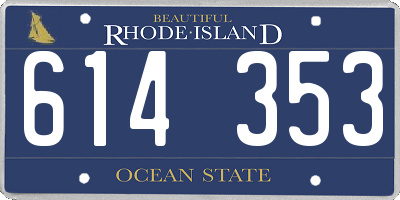RI license plate 614353