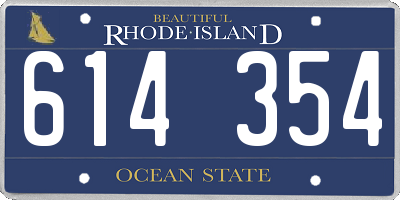 RI license plate 614354