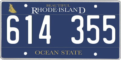 RI license plate 614355