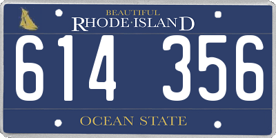 RI license plate 614356