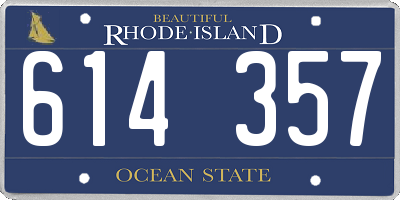 RI license plate 614357