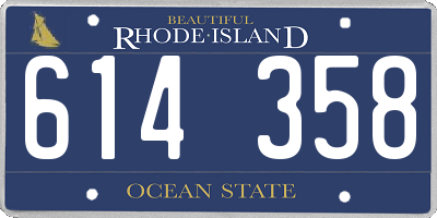 RI license plate 614358