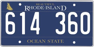 RI license plate 614360