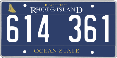 RI license plate 614361