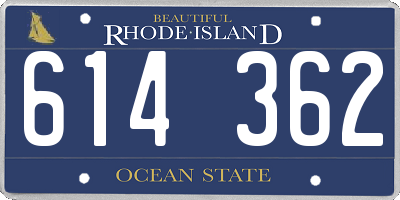 RI license plate 614362