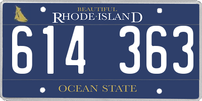 RI license plate 614363