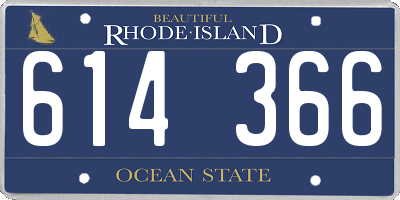RI license plate 614366