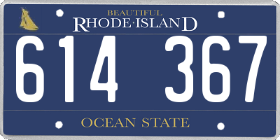 RI license plate 614367