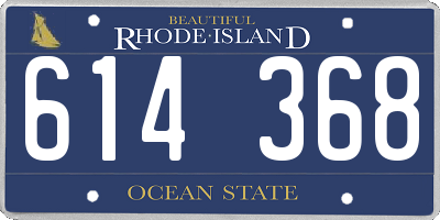 RI license plate 614368