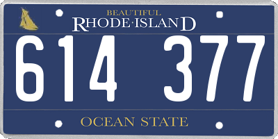 RI license plate 614377