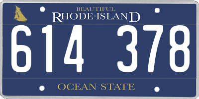 RI license plate 614378