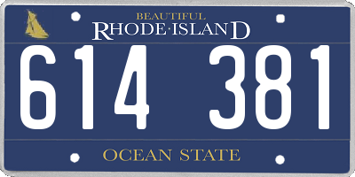 RI license plate 614381