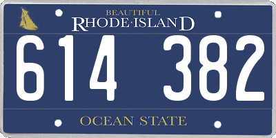 RI license plate 614382