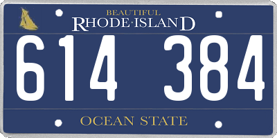 RI license plate 614384