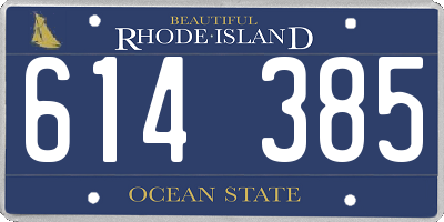 RI license plate 614385