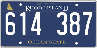 RI license plate 614387